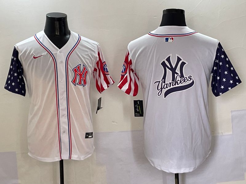 Men New York Yankees Blank White a generation of national flags Jointly Name 2025 Nike MLB Jersey style 15